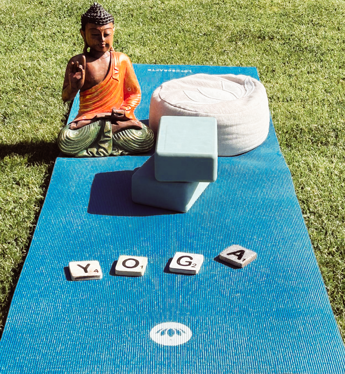 blaue Yogamatte